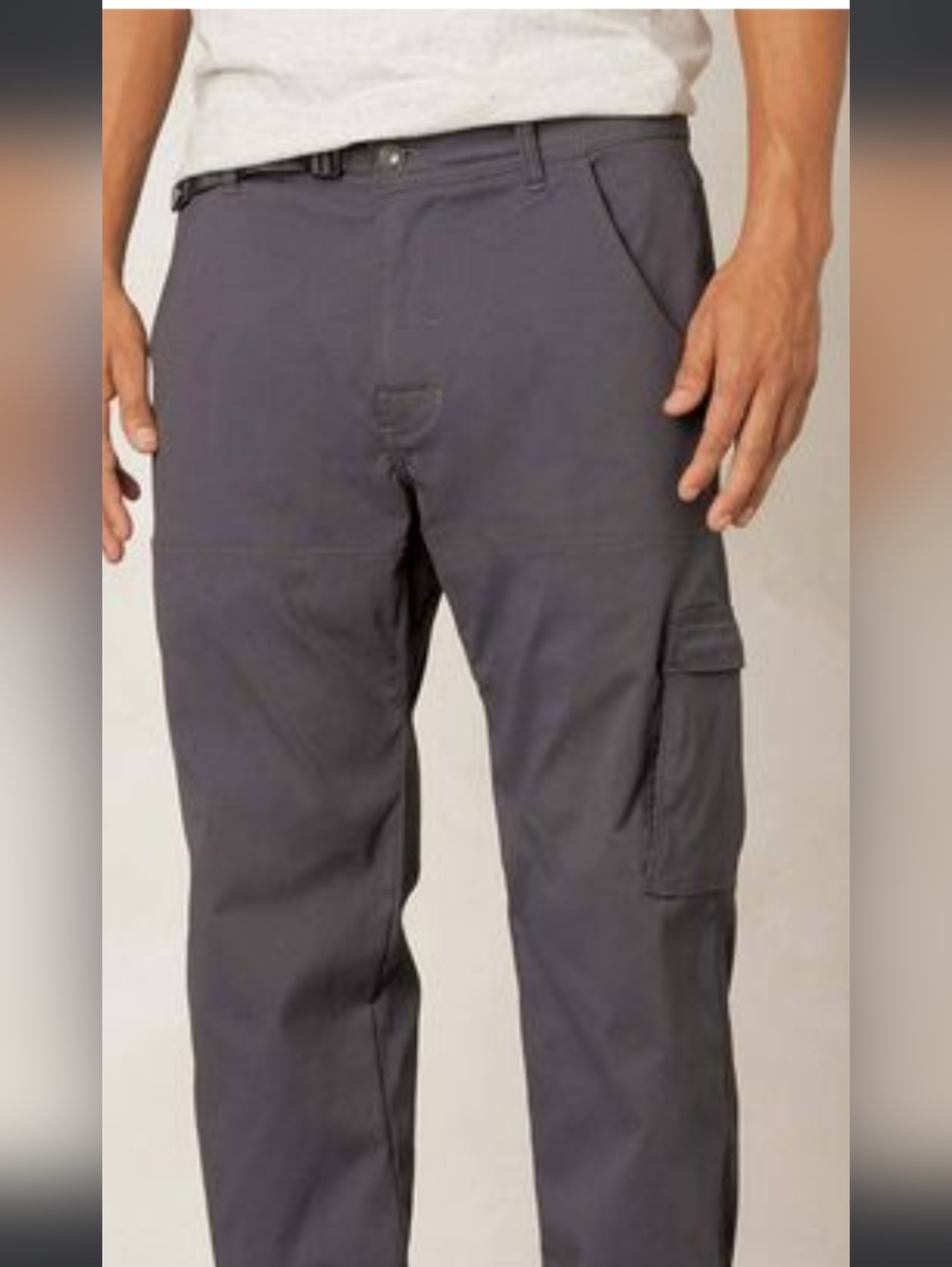 PrAna Breathe Men's Nylon Hiking Outdoor Pants Convertible Cargo 32 Charcoal